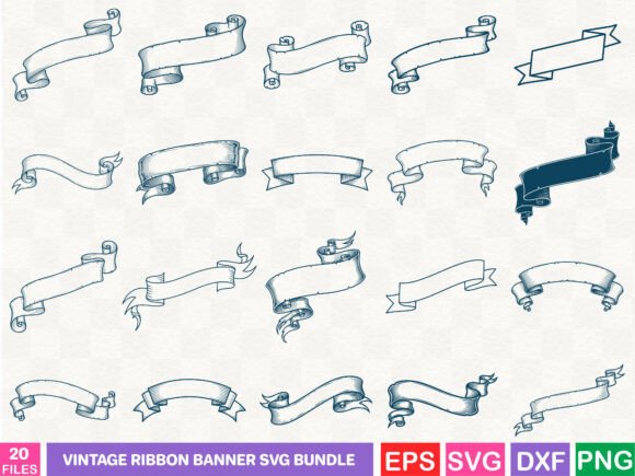 Download Vintage Ribbon Banner SVG Bundle - Premium Resources