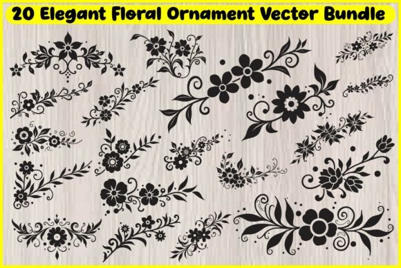 Download 20 Botanical Flourish &amp; Flower Ornament - Premium Resources