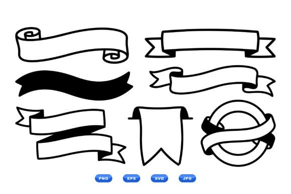 Download Hand Drawn Ribbon Banner SVGs - Ribbon Collection